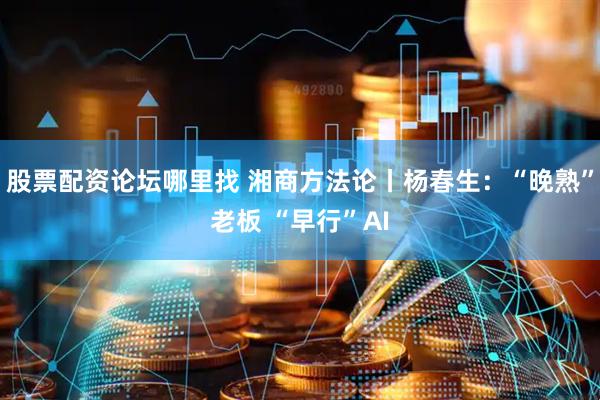 股票配资论坛哪里找 湘商方法论丨杨春生:“晚熟”老板 “早行”AI